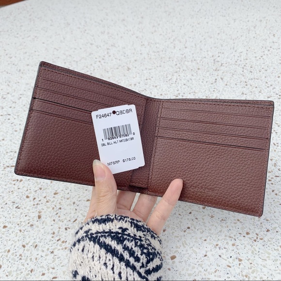 NWT Authentic Coach Men’s Leather Signature Wallet - Picture 4 of 6